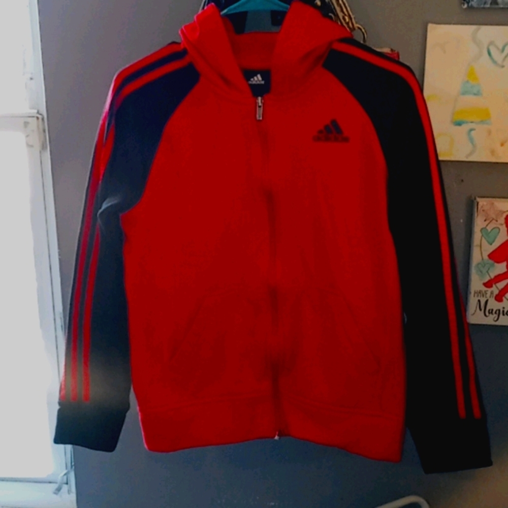 adidas Boys Sz L Zip Up Jacket